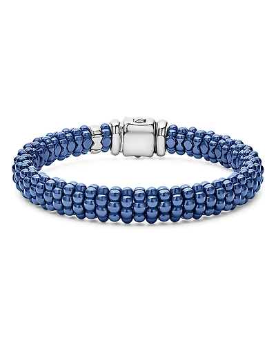 Lagos 18K Yellow Gold & Sterling Silver Ultramarine Ceramic Bead Bracelet