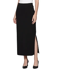 Misook Pull On Slit Hem Skirt