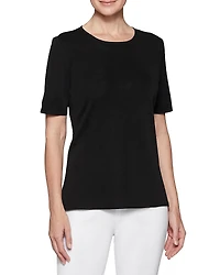 Misook Jewel Neck Tee