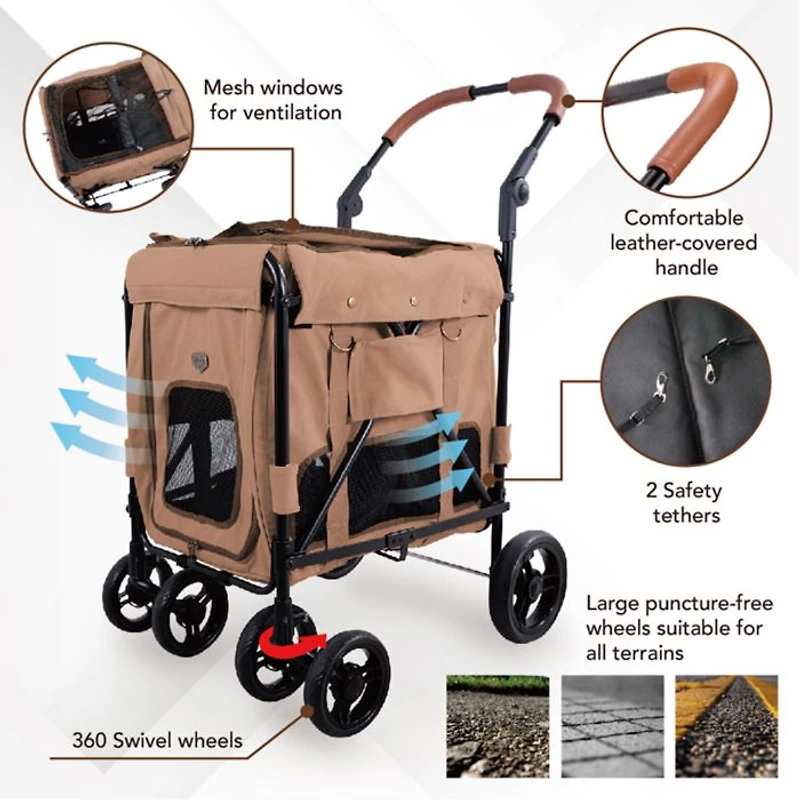 Pet Stroller for Large Dogs, Medium Dogs, Cats