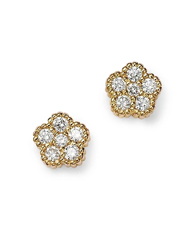 Roberto Coin 18K Yellow Gold Daisy Diamond Flower Stud Earrings