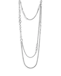 Sterling Silver Classic Chain Layered Necklace, 34"