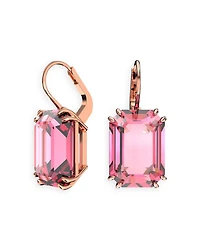 Millenia Pink Crystal Drop Earrings in Rose Gold Tone