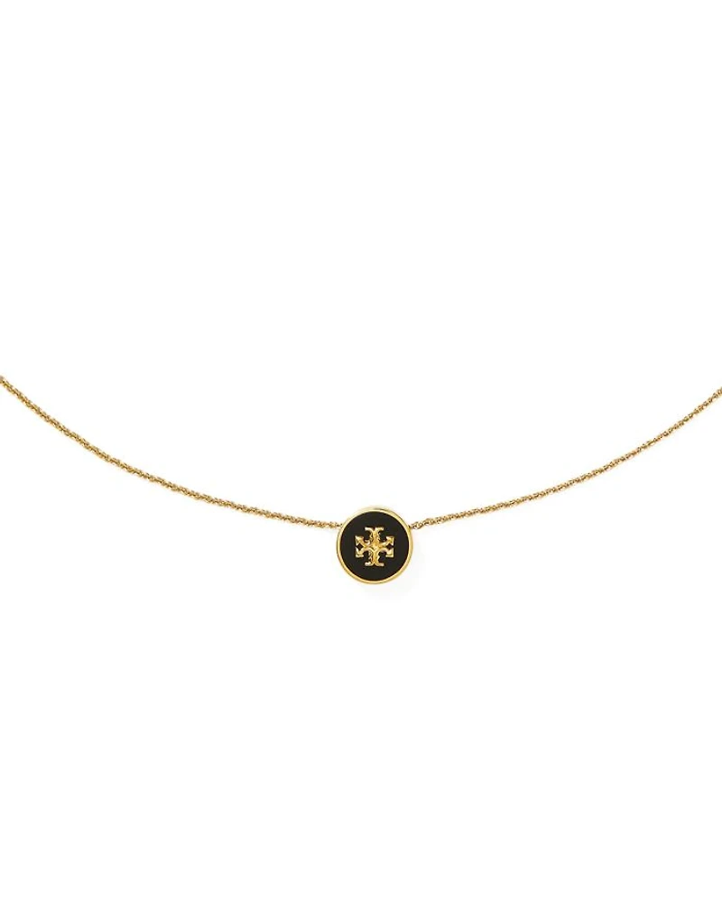 Kira Logo Colored Disc Pendant Necklace, 15.94"-17.61"