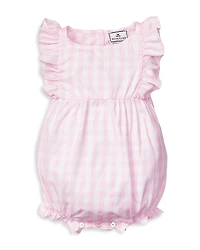 Petite Plume Unisex Pink Gingham Ruffled Romper - Baby