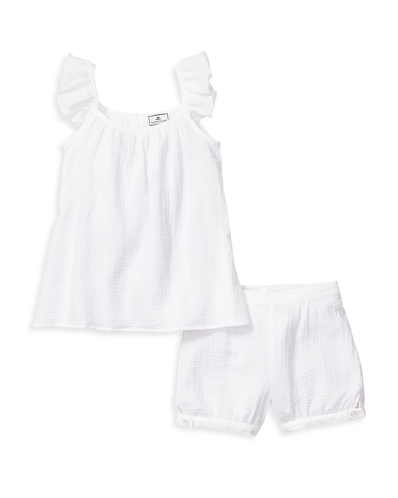 Petite Plume Girls' Gauze Amelie Shorts Set - Baby, Little Kid, Big Kid