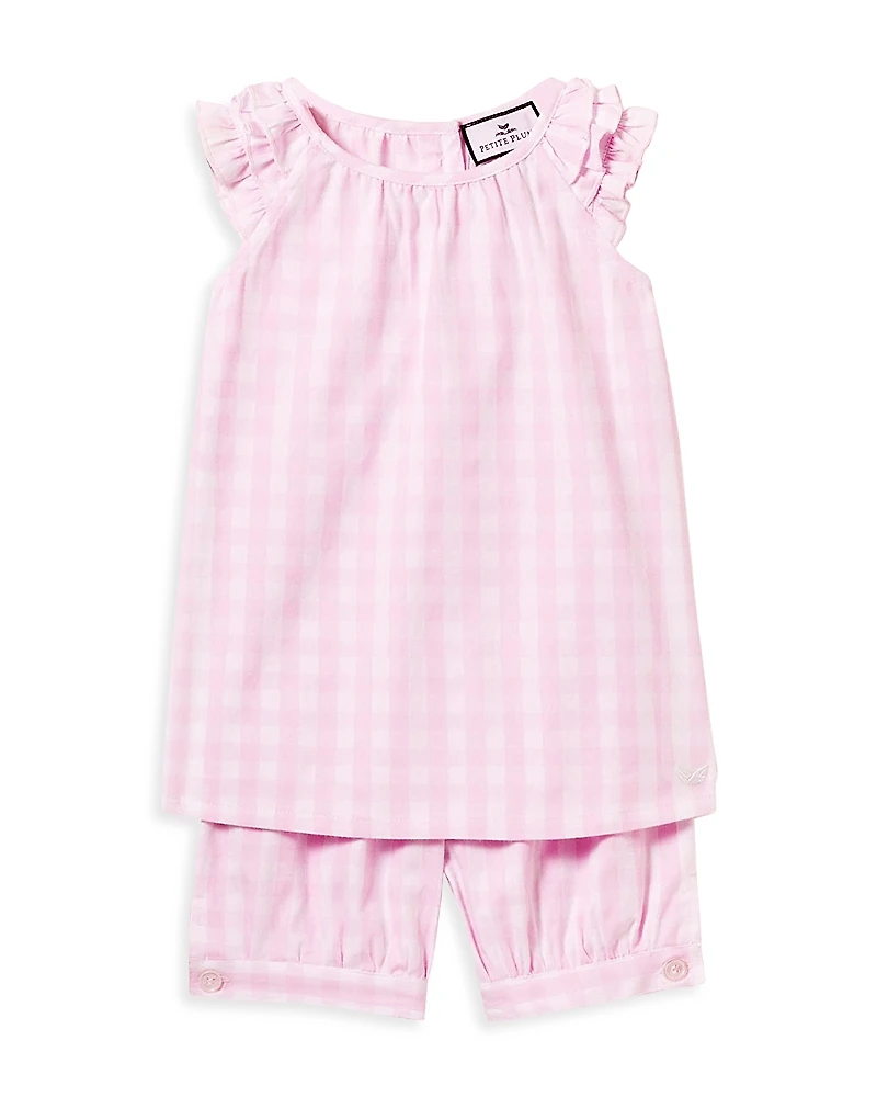 Petite Plume Girls' Gingham Amelie Shorts Set - Baby, Little Kid, Big Kid