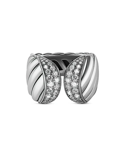 David Yurman Sculpted Cable Ring with Pave Diamonds