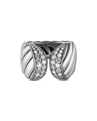 David Yurman Sculpted Cable Ring with Pave Diamonds