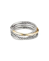 David Yurman Sterling Silver & 18K Yellow Gold Crossover Narrow Ring