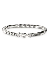 David Yurman Sterling Silver Cable Buckle Bracelet with Diamonds