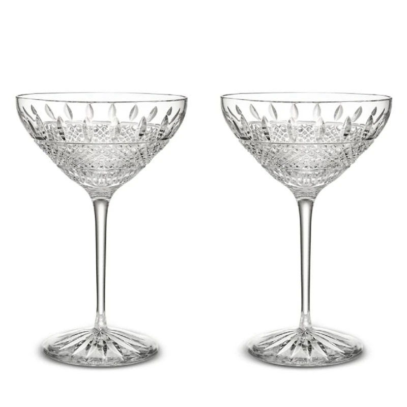 Master Craft Irish Lace Martini Glasses, Set of 2