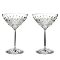 Master Craft Irish Lace Martini Glasses, Set of 2