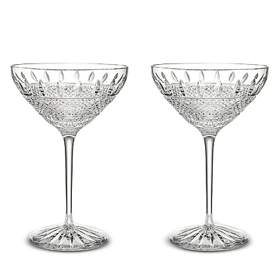 Waterford Master Craft Irish Lace Martini Glasses, Set of 2