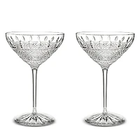 Waterford Master Craft Irish Lace Martini Glasses, Set of 2