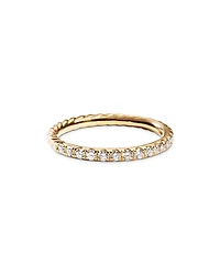 David Yurman 18K Yellow Gold Cable Collectibles Ring with Diamonds