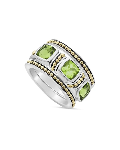 Lagos 18K Yellow Gold & Sterling Silver Rittenhouse Peridot Beaded Ring