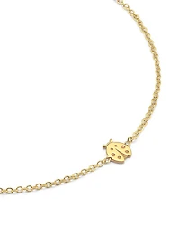 14K Yellow Gold Itty Bitty Symbols Ladybug Bracelet