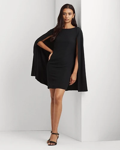 Cape Georgette Cocktail Dress