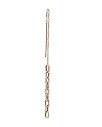 14K Yellow Gold Heavy Metal Chain Drop Threader Earrings