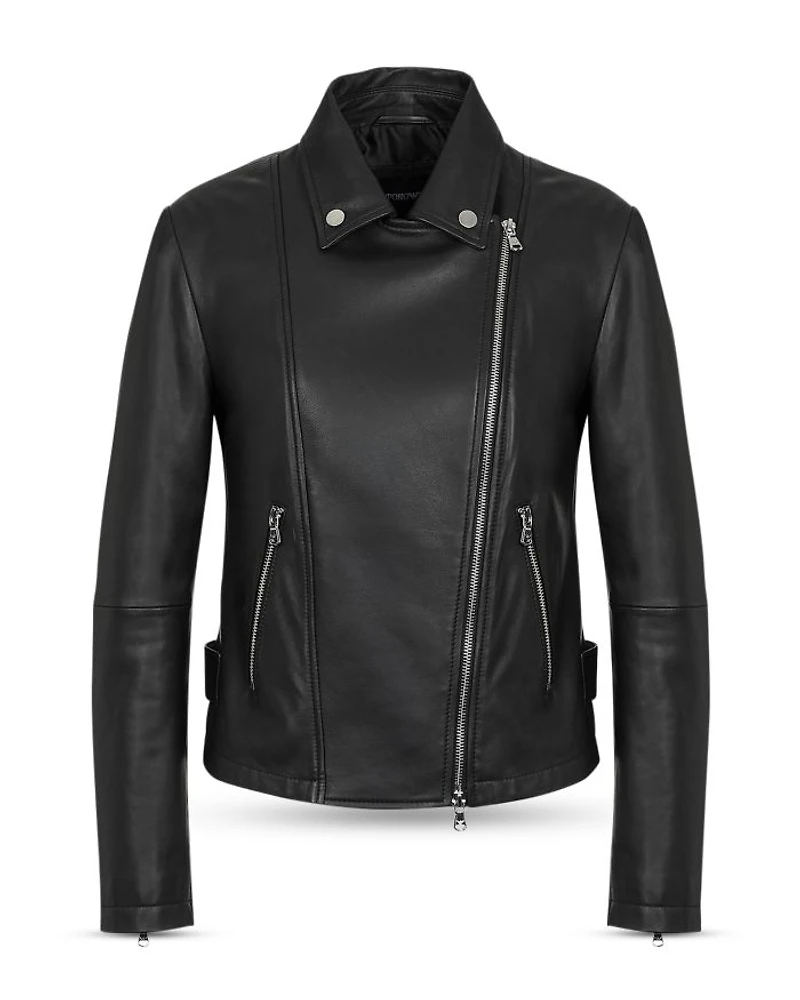 Caban Leather Moto Jacket