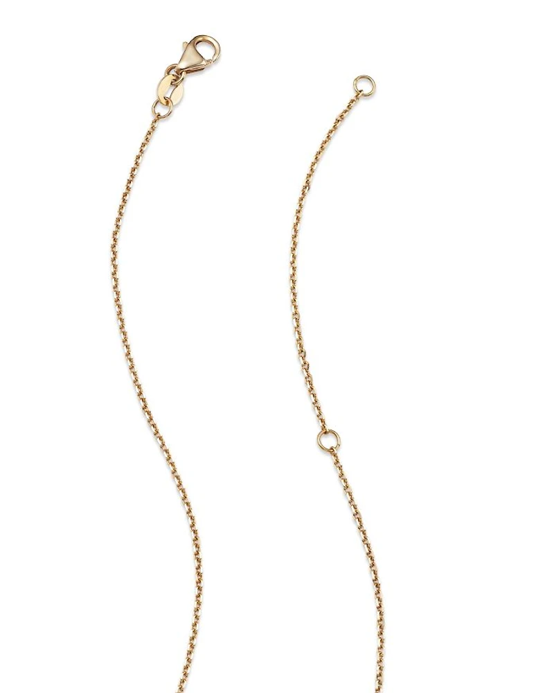 Diamond Bezel Set Pendant Necklace in 14K Yellow Gold, .15 tcw