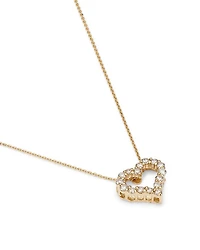 Diamond Heart Pendant Necklace in 14K Yellow Gold, .25 tcw