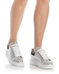 Women's Oversized Crystal Low Top Sneakers