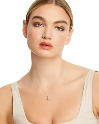 Diamond Solitaire Pendant Necklace in 14K White Gold, 0.30 tcw