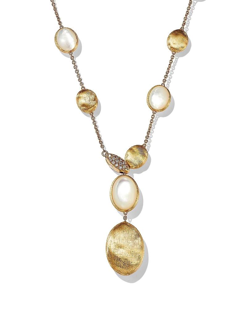 Marco Bicego 18K Yellow Gold Siviglia Mother Of Pearl & Diamond Lariat Necklace, 16.5-18.5 - 150th Anniversary Exclusive