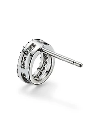 Diamond Circle Stud Earrings in 14K White Gold, .20 tcw
