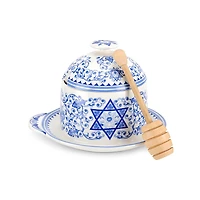 Spode Judaica Honey Pot with Drizzler