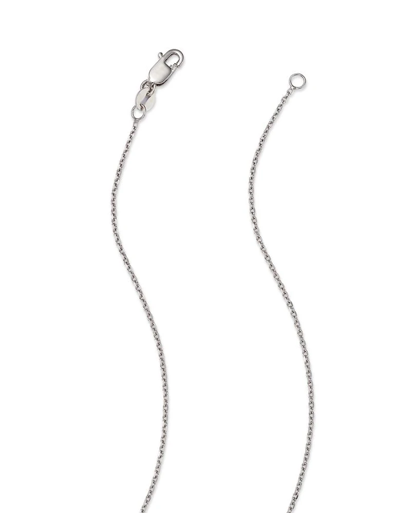 Diamond Bezel Set Pendant Necklace in 14K White Gold, .25-.50 tcw