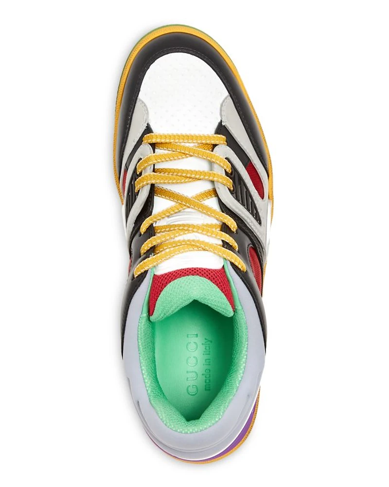 Men's Demetri Color Block Leather and Fabric Low Top Sneakers