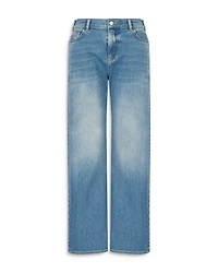Cropped Wide Leg Jeans Solid Dark