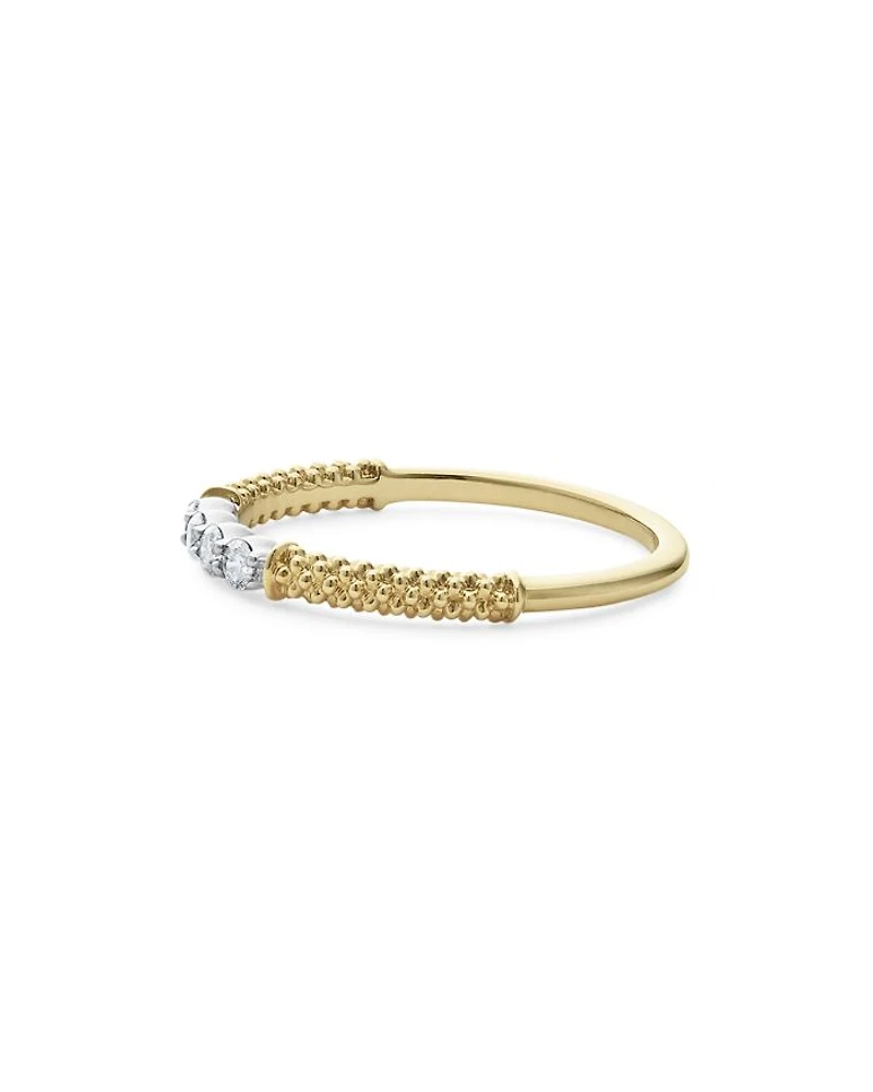 18K White & Yellow Gold Signature Caviar Diamond Stacking Rings