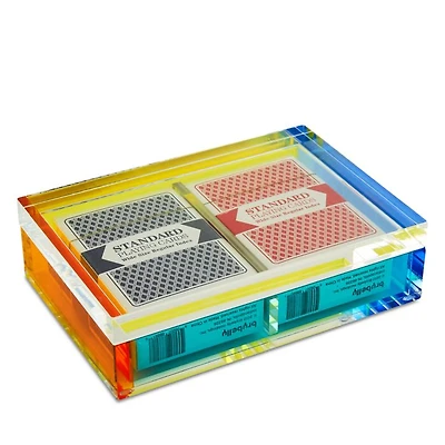 Multicolor Lucite Card Box Set