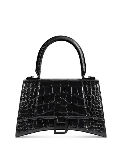 Hourglass Handbag Crocodile Embossed