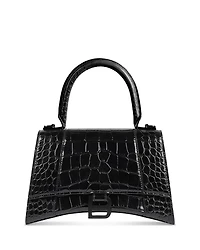 Hourglass Handbag Crocodile Embossed