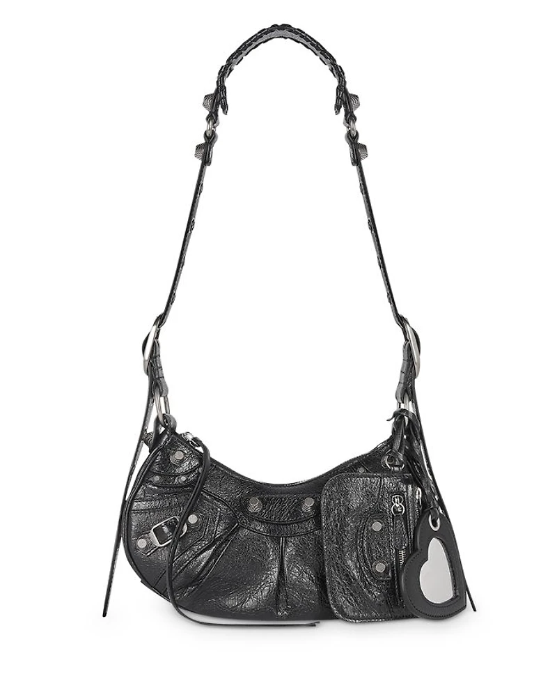 Le Cagole Xs Shoulder Bag Metallized with Leopard Print