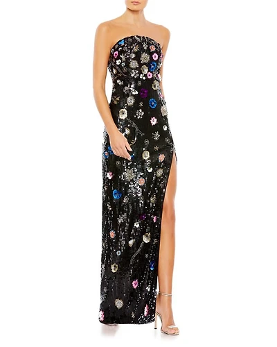 Floral Sequin Gown