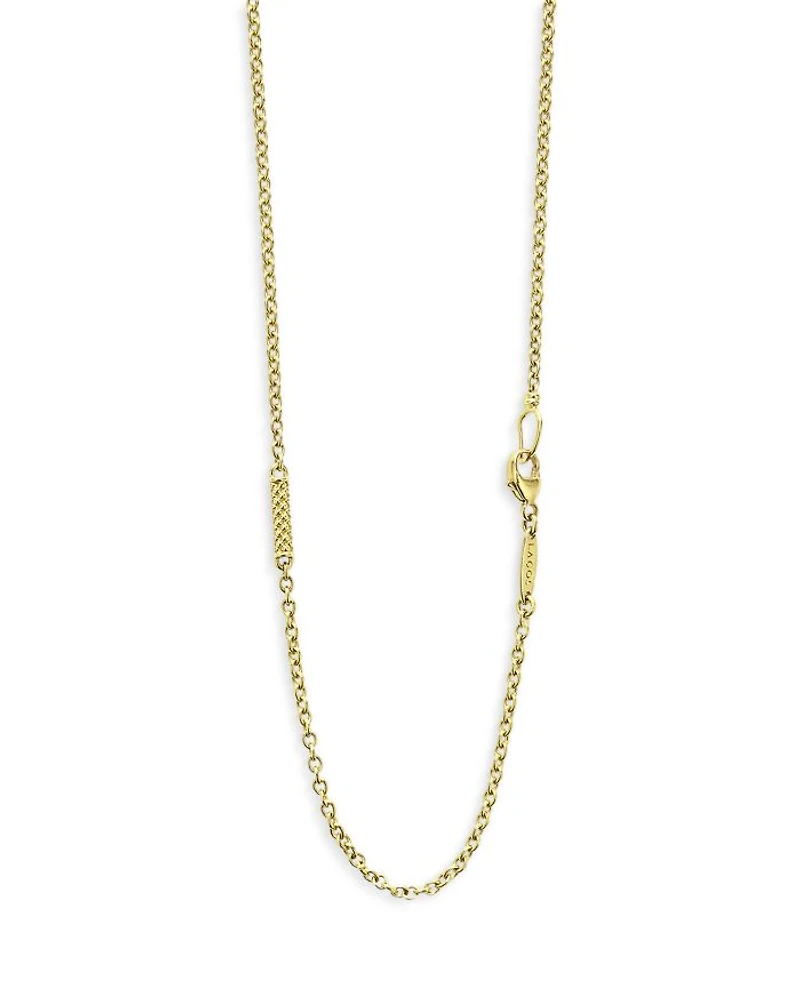 18K Gold Superfine Caviar Station Chain Necklace, 32"
