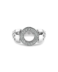 Lagos Sterling Silver Caviar Spark Diamond Circle Bead Ring
