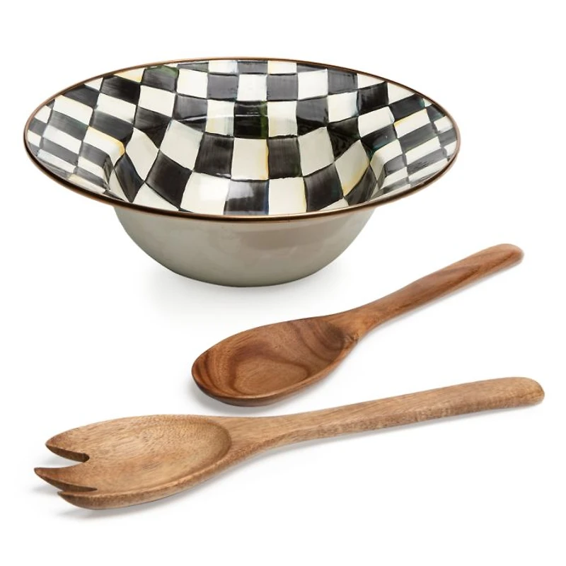 Courtly Check® Enamel Salad Serving Set