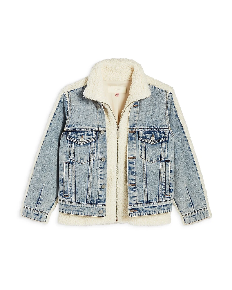 Blanknyc Girls' Bear Hug Denim & Sherpa Jacket - Big Kid