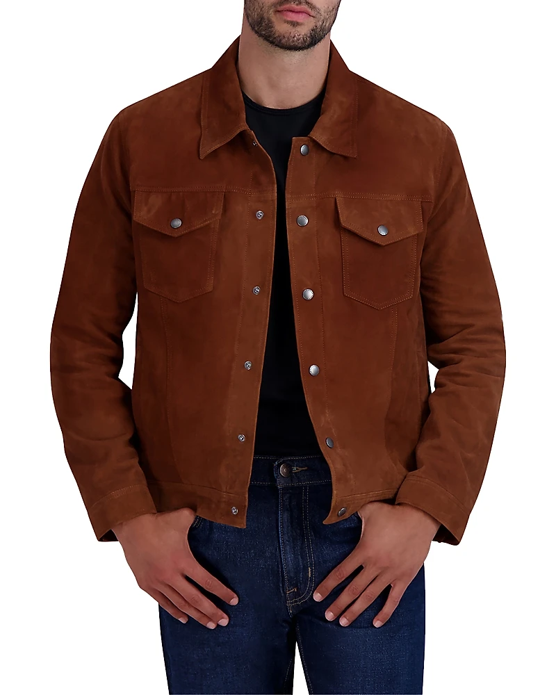 Cole Haan Suede Trucker Jacket