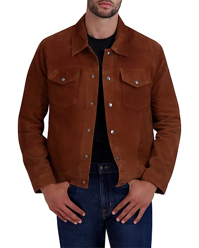 Cole Haan Suede Trucker Jacket