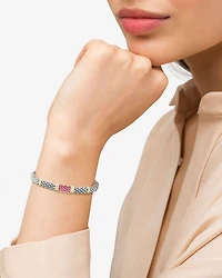 Sterling Silver & 18K Gold Signature Caviar Sapphire Station Bracelet