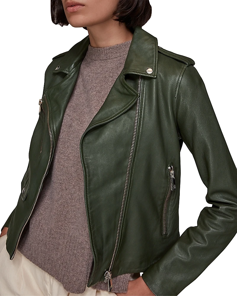 Whistles Agnes Leather Moto Jacket