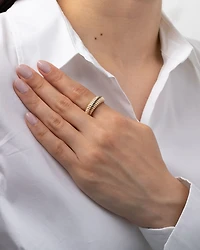 14K Yellow Gold Ribbed Dome Ring